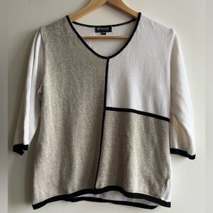VTG 90s Colorblock Knit Top Neutral Minimalist Monica Geller Inspired Size M